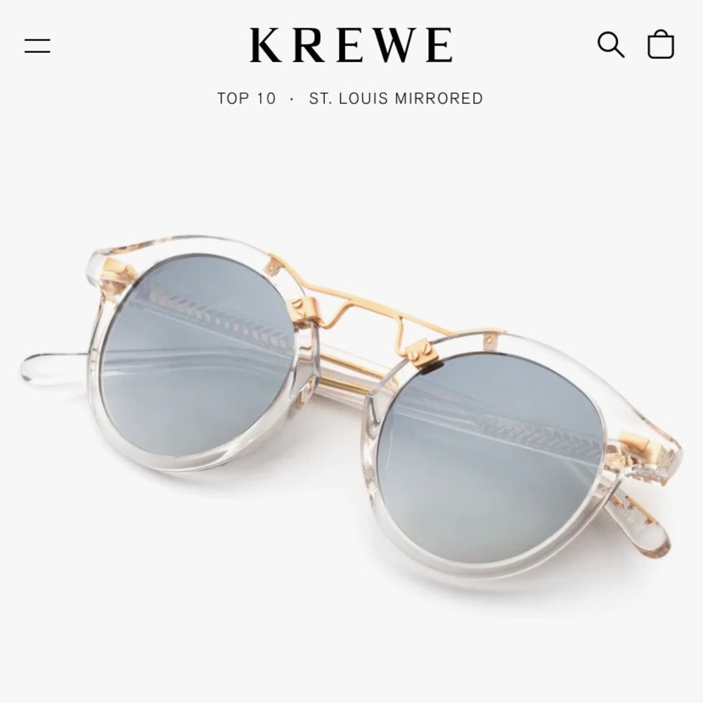 Brand new with box unisex KREWE ST. LOUIS MIRRORED sun glasses.